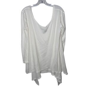 Free People We The Free White Waffle Knit Asymmetrical Tunic Shirt Top